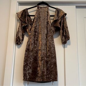 House of Harlow 1960 Brown Velvet Mini Dress